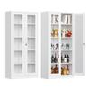 Anxxsu Glass Display Cabinet With Doors, 71" Curio Case for Collectibles, 4 Adjustable Shelves for Home Living Room (White) view 1