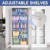 Anxxsu Glass Display Cabinet With Doors, 71" Curio Case for Collectibles, 4 Adjustable Shelves for Home Living Room (White) view 4