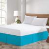 King Size Bed Skirt Turquoise Box Pleated Bed Skirt with 16" Drop Length - Luxurious Pure Cotton 600 Thread Count, Split Corner Design, Lightweight, Easy Wash view 3