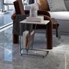 Aimery Office End Table Bedside Table Nightstand TV Tray Table, C Shape Side Table with Casters, Marble Top Laptop Table for Sofa Portable Laptop Desk (Color : C) view 4