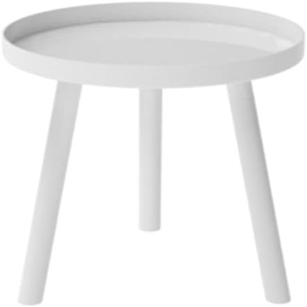 Aimery Office End Table Mini Coffee Table, Iron Snack Table with Tray and 3 Legs, End Table for Bedroom Balcony Study Room, Black/White/Gold (Color : White, Size : 30 * 30CM)