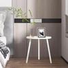 Aimery Office End Table Mini Coffee Table, Iron Snack Table with Tray and 3 Legs, End Table for Bedroom Balcony Study Room, Black/White/Gold (Color : White, Size : 30 * 30CM) view 2