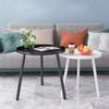 Aimery Office End Table Mini Coffee Table, Iron Snack Table with Tray and 3 Legs, End Table for Bedroom Balcony Study Room, Black/White/Gold (Color : White, Size : 30 * 30CM) view 4