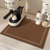 Hixingo Coffee Mat Hide Stain Rubber Backed Absorbent Retro Solid Color Dish Drying Mats for Kitchen Counter, Diatomaceous Non-Slip Drying Mat (15.8x23.6,Dark Brown) view 1