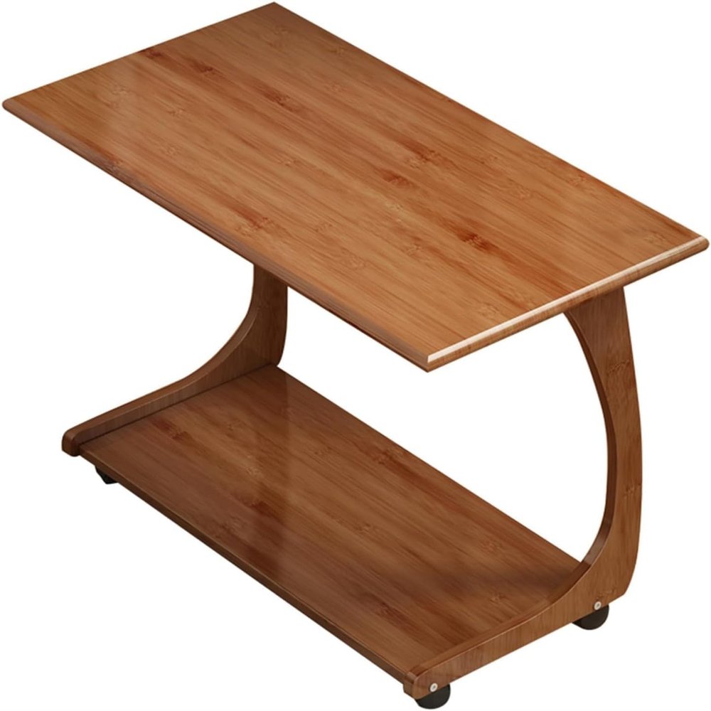 Aimery Office End Table C Shape Bedside Table Nightstand TV Tray Table Mobile Side Table with Wheels, Sofa End Table, with Bottom Shelf, for Bedroom (Size : 50 * 40 * 64CM)