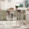 5-Piece Counter Height Dining Table Set Bar Table Set, Farmhouse Drop Leaf Dining Table, 4 Counter Height Comfort Dining Chairs with Footrest (Rustic Brown@033) view 1