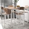 5-Piece Counter Height Dining Table Set Bar Table Set, Farmhouse Drop Leaf Dining Table, 4 Counter Height Comfort Dining Chairs with Footrest (Rustic Brown@033) view 2