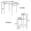5-Piece Counter Height Dining Table Set Bar Table Set, Farmhouse Drop Leaf Dining Table, 4 Counter Height Comfort Dining Chairs with Footrest (Rustic Brown@033) view 3