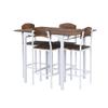 5-Piece Counter Height Dining Table Set Bar Table Set, Farmhouse Drop Leaf Dining Table, 4 Counter Height Comfort Dining Chairs with Footrest (Rustic Brown@033) view 4