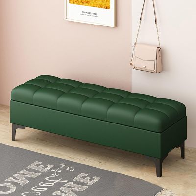 Solitar Pu Leather Ottoman Bench with Storage,Upholstered Tufted Footstool with Safety Hinge, Luxury Shoe Bench Rectangular End of Bed Bench for Bedroom, Living Room, Entryway