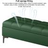 Solitar Pu Leather Ottoman Bench with Storage,Upholstered Tufted Footstool with Safety Hinge, Luxury Shoe Bench Rectangular End of Bed Bench for Bedroom, Living Room, Entryway view 3