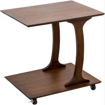 Aimery Office End Table C Shaped Sofa Table with Wheels, Mobile End Table, Laptop Stand, Nightstand for Clothing Store Cafe Office (Color : B, Size : 49 * 36 * 56CM)