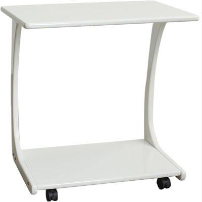 Aimery Office End Table Study Nightstand Bedside Table TV Tray Table, C-Shaped Wooden Side Table Couch Table 2-Tier Mobile Storage Table (Color : C, Size : 60 * 40 * 63CM)