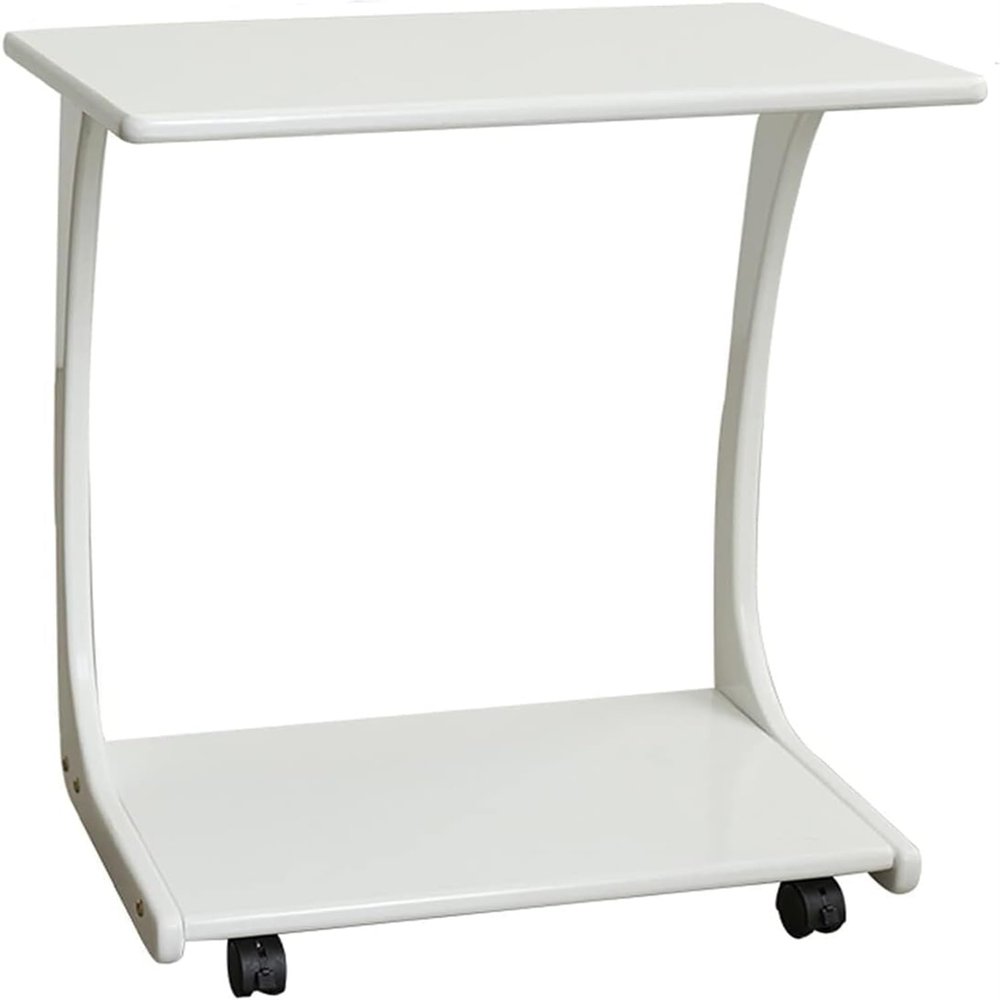 Aimery Office End Table Study Nightstand Bedside Table TV Tray Table, C-Shaped Wooden Side Table Couch Table 2-Tier Mobile Storage Table (Color : C, Size : 60 * 40 * 63CM)
