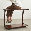 Aimery Office End Table Study Nightstand Bedside Table TV Tray Table, C-Shaped Wooden Side Table Couch Table 2-Tier Mobile Storage Table (Color : C, Size : 60 * 40 * 63CM) view 2