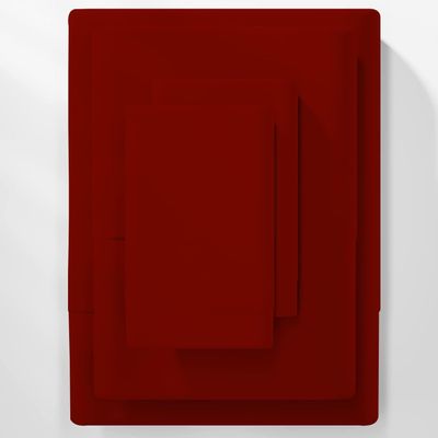 Burgundy Natural Cotton Twin Sheets Deep Pocket, 800 Thread Count Burgundy 4 Piece, Sheet Set, Solid Sateen Weave, 24" Deep Pocket (Fits Upto 18" to 24" Mattress), Bedding Sheets & Pillowcases