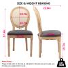 Setawix Farmhouse Dining Chairs Set of 4,Vintage Linen Fabric Upholstered Kitchen Accent Chairs,French Style Button Tufted Dining Table Chair,Solid Wood Rattan Dinner Chairs (Rattan Grey 2 Pairs) view 2