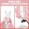 Ferghana Kawaii Pink Gaming Chair with Bunny Ears, Ergonomic Cute Gamer Chair with Footrest and Massage, Racing Reclining Home Computer Game Chair for Girls Adults Teens Kids view 4