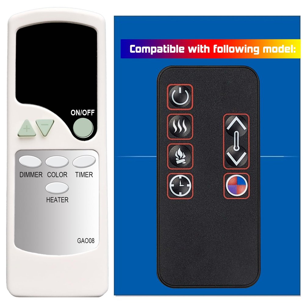 Replacement Remote Control for Real Flame Electric Fireplace 1360E 1360E-BK 1340E 1340E-BK