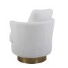 NOLLAM Swivel Accent Chairs, Modern Swivel Barrel Chair with Gold Base and Comfy Cushion, 360 Degree Swivel Armchair for Living Room, Office, Round Reading Chair Capacity 300 Lbs, White Sofa Chair view 4