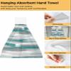Abstract Art Kitchen Hand Towels with Hanging Loops Set of 2 Super Soft Thick Fingertip Dry Microfiber Dish Towel Absorbent Cleaning Washcloth,Kitchen Contemporary Tainted Teal Grey White Painting view 2
