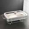 YOtat Rectangular Casserole Warming Trays for Food, Chafers, and Buffet Warmers Sets, Gold Plating Serving Dishes (Silver 2.0L) view 1