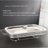 YOtat Rectangular Casserole Warming Trays for Food, Chafers, and Buffet Warmers Sets, Gold Plating Serving Dishes (Silver 2.0L) view 3