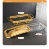 YOtat Rectangular Casserole Warming Trays for Food, Chafers, and Buffet Warmers Sets, Gold Plating Serving Dishes (Silver 2.0L) view 4
