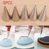 WAGLOS Cake Piping Nozzles 5 Pcs Cake Icing Nozzle #00#0#1#2#3 Piping Tips Round Stainless Steel Cake Pastry Cookie Cream Tool Piping Nozzle Unique Decoration view 2