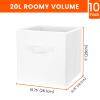 Criusia Storage Cubes, 11 Inch Cube Storage Bins for Shelves Closet Nursery Bedroom - 10 Pack Collapsible Baskets with Handles - Fabric Bins for Organizing Clothes Blanket Toys (White) view 2