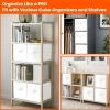 Criusia Storage Cubes, 11 Inch Cube Storage Bins for Shelves Closet Nursery Bedroom - 10 Pack Collapsible Baskets with Handles - Fabric Bins for Organizing Clothes Blanket Toys (White) view 3
