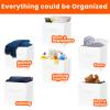 Criusia Storage Cubes, 11 Inch Cube Storage Bins for Shelves Closet Nursery Bedroom - 10 Pack Collapsible Baskets with Handles - Fabric Bins for Organizing Clothes Blanket Toys (White) view 4