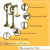 Ekhasa 100% Pure Brass Diya for Puja (Size: cm, Set of 2) | Standing Diya for Pooja | Pital Stand Diya for Puja | Brass Lamps for Pooja | Standing Parrot Hanging Brass Diya for Pooja, Standard, Gold view 3