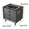 FZYUAN Nightstand with Charging Station & USB Ports, Smart Bedside Table Modern Night Stand for Bedroom, LED Side End Table with Fingerprint Lock & 2/3 Drawer & Speaker & Sensor Light,White,3 Drawers view 2