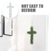 Kichvoe Cross Wreath Frame for Crafts Sturdy Wire Support for Easter Floral Decorations Versatile Design for Home Office and Garden for All Year Use view 3