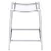 Pemberly Row Metal Acrylic Counter Height Bar Stools Chrome (Set of 2) view 4