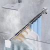 Adjustable Tension Shower Curtain Rod, 161"-197", No Slip Tension Curtain Rod Stainless Steel Curtain Rod, Shower Curtain Rod for Bathroom Shower Stall, RV, Windows, Closet (Color : Black, Size : 14 view 3