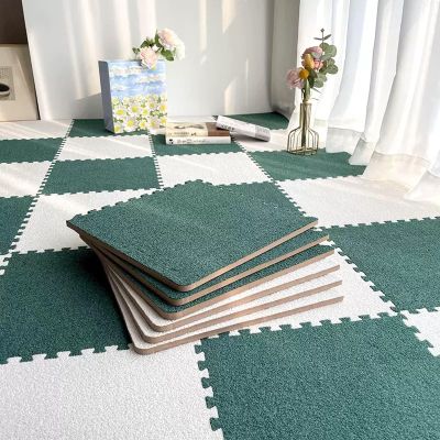 Soft Washable Floor Interlocking Mat, Family Home Parlor Carpet, Bedroom Thickening Noise Reduction Area Rugs Mat, Protective Flooring Decorative Mat, Multiple Styles,Can Be Cropped,protect Floor. ( C