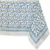 ATOSII Lake Como 100% Cotton Rectangle Fall Tablecloth, Handblock Floral Linen Table Cloth for Kitchen Dining Table I Parties Weddings Outdoors Easter Picnic I 60 X 90 Inches I 6 Seater view 1