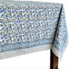 ATOSII Lake Como 100% Cotton Rectangle Fall Tablecloth, Handblock Floral Linen Table Cloth for Kitchen Dining Table I Parties Weddings Outdoors Easter Picnic I 60 X 90 Inches I 6 Seater view 3