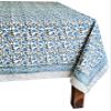 ATOSII Lake Como 100% Cotton Rectangle Fall Tablecloth, Handblock Floral Linen Table Cloth for Kitchen Dining Table I Parties Weddings Outdoors Easter Picnic I 60 X 90 Inches I 6 Seater view 4