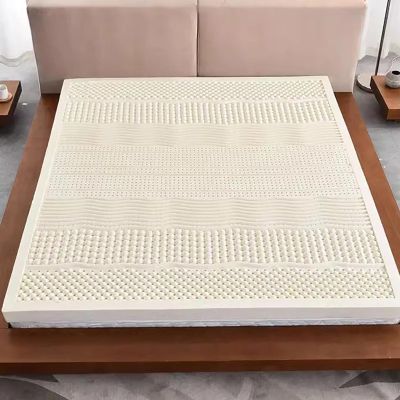 NaKeah 100% Natural Latex Mattress, Medium Firm Feel Mattress Topper for Back Pain with Removable Cover Pressure Relieving Latex Mattress,5cm,135x200cm