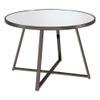 Pemberly Row Contemporary Metal Round Dining Table Black Nickel and Mirror, 30.5" H x 44.75" W x 44.75" D view 1