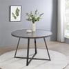 Pemberly Row Contemporary Metal Round Dining Table Black Nickel and Mirror, 30.5" H x 44.75" W x 44.75" D view 2