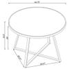 Pemberly Row Contemporary Metal Round Dining Table Black Nickel and Mirror, 30.5" H x 44.75" W x 44.75" D view 3