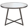 Pemberly Row Contemporary Metal Round Dining Table Black Nickel and Mirror, 30.5" H x 44.75" W x 44.75" D view 4