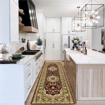 Memoryfield Area Rug 2x8 Vintage Rug Oriental Floral Entryway Runners Indoor Traditional Runner Rug Hallway Rug Runner Kitchen Laundry Long Rug Non-Shedding Bathroom Bedroom Floor Mat Accent Rug Red