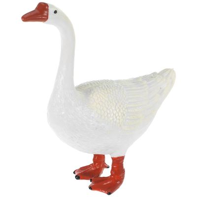 Toddmomy 4.8 Inch White Goose Statue Realistic Plastic Goose Figurine Sculpture for Desktop Decor Animal Model for Cake Topper DIY Garden Landscape and Home Office Ornament