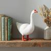 Toddmomy 4.8 Inch White Goose Statue Realistic Plastic Goose Figurine Sculpture for Desktop Decor Animal Model for Cake Topper DIY Garden Landscape and Home Office Ornament view 2