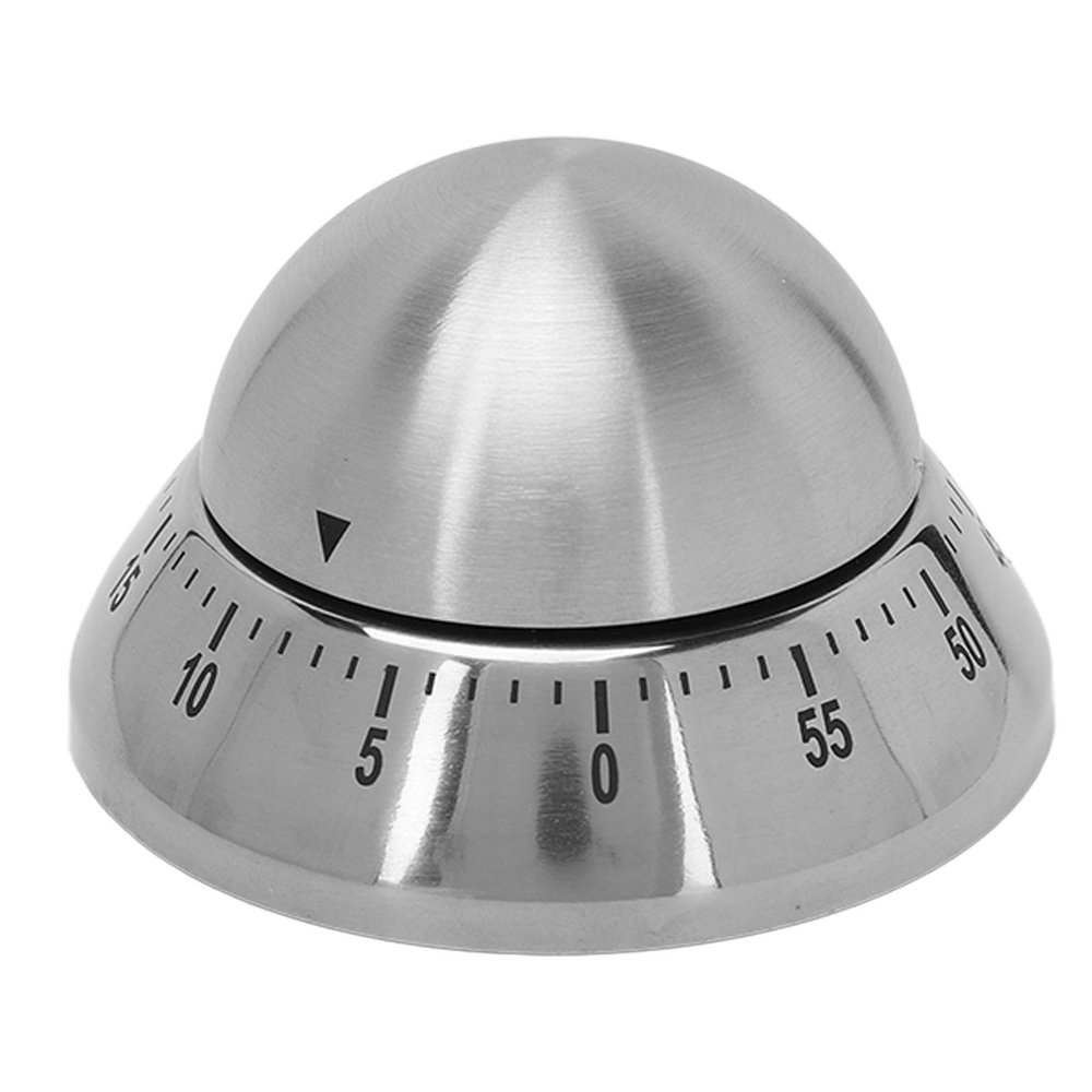 Glomora Timer, Stainless Steel Mechanical Timer Round Clear Number Scale Anti Slip Base for Cooking Massage Sauna Fitness